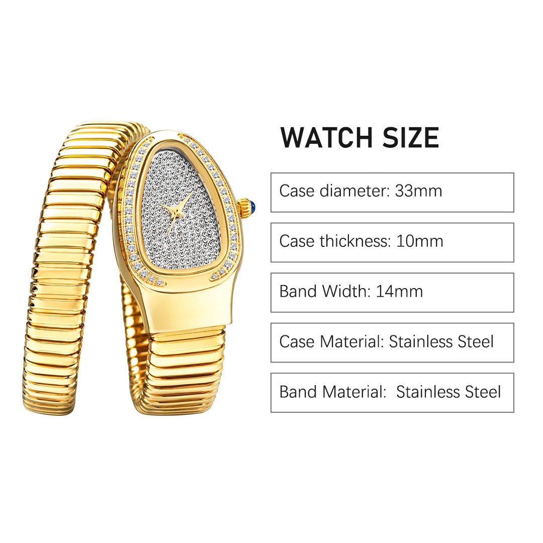 Barenio Luxury Diamond Serpent Watch