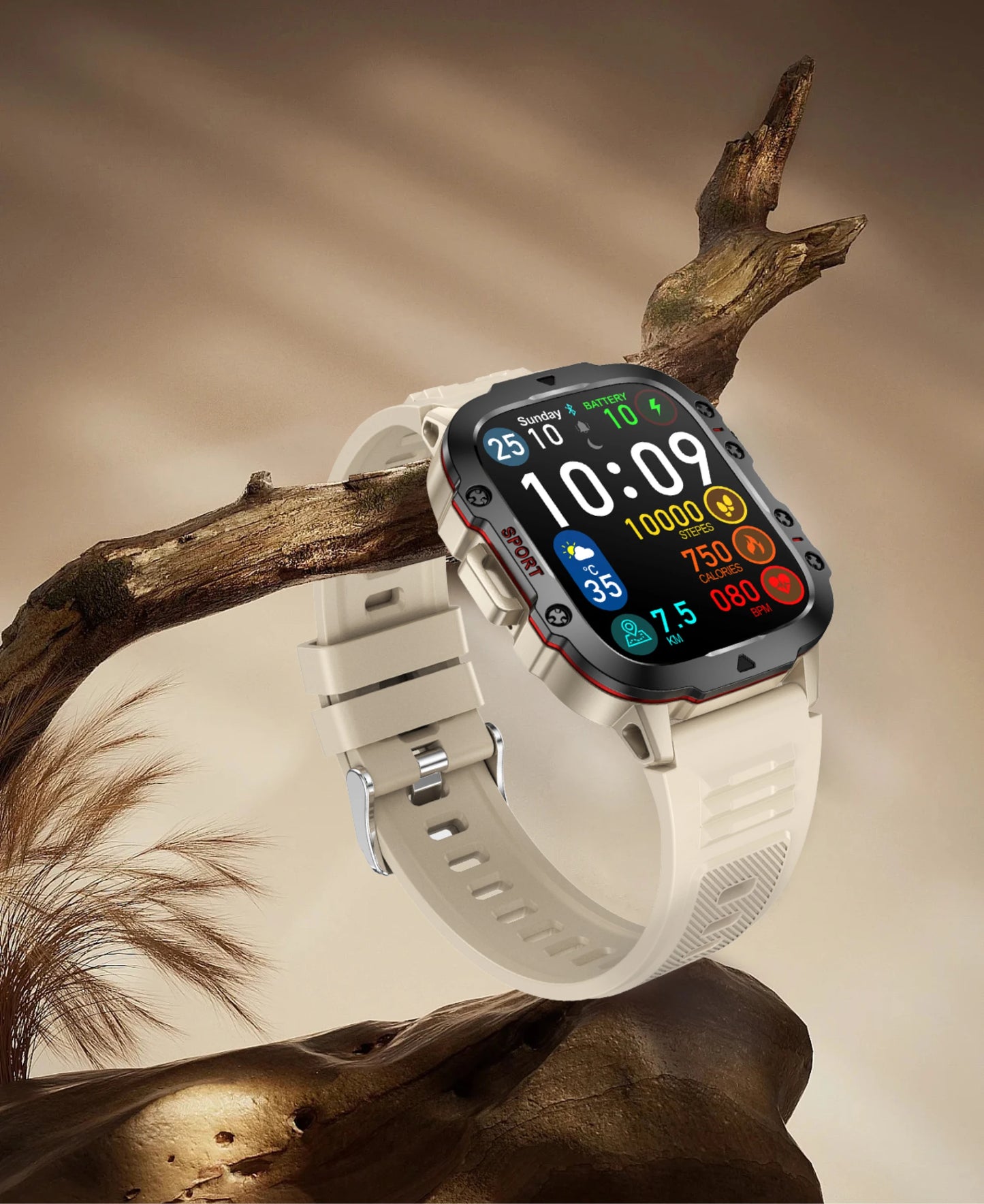 Barenio Military-Grade Smartwatch with 1.96" Screen, Bluetooth, and Fitness Tracking