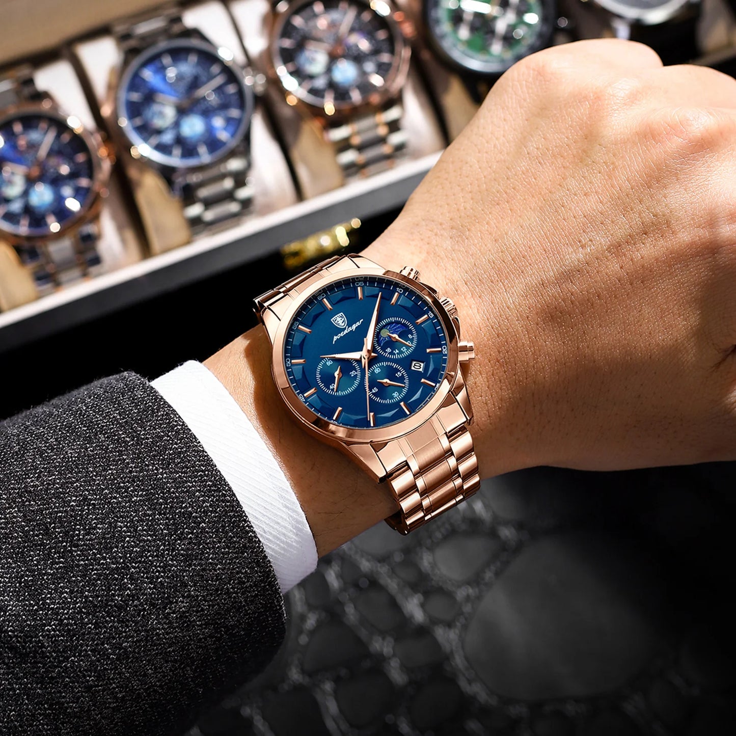 Barenio Luxury Steel Chronograph Watch