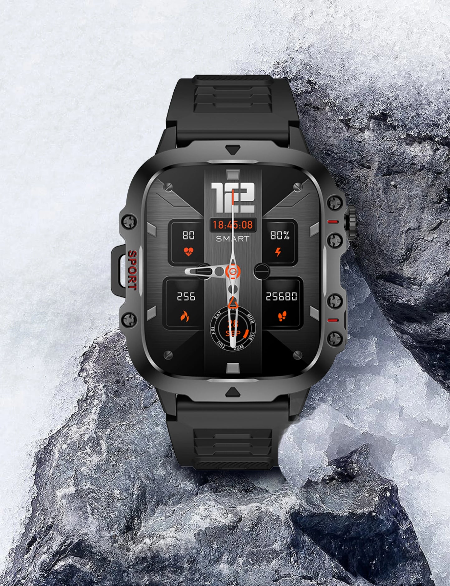 Barenio Military-Grade Smartwatch with 1.96" Screen, Bluetooth, and Fitness Tracking