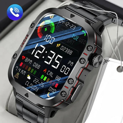 Barenio Military-Grade Smartwatch with 1.96" Screen, Bluetooth, and Fitness Tracking